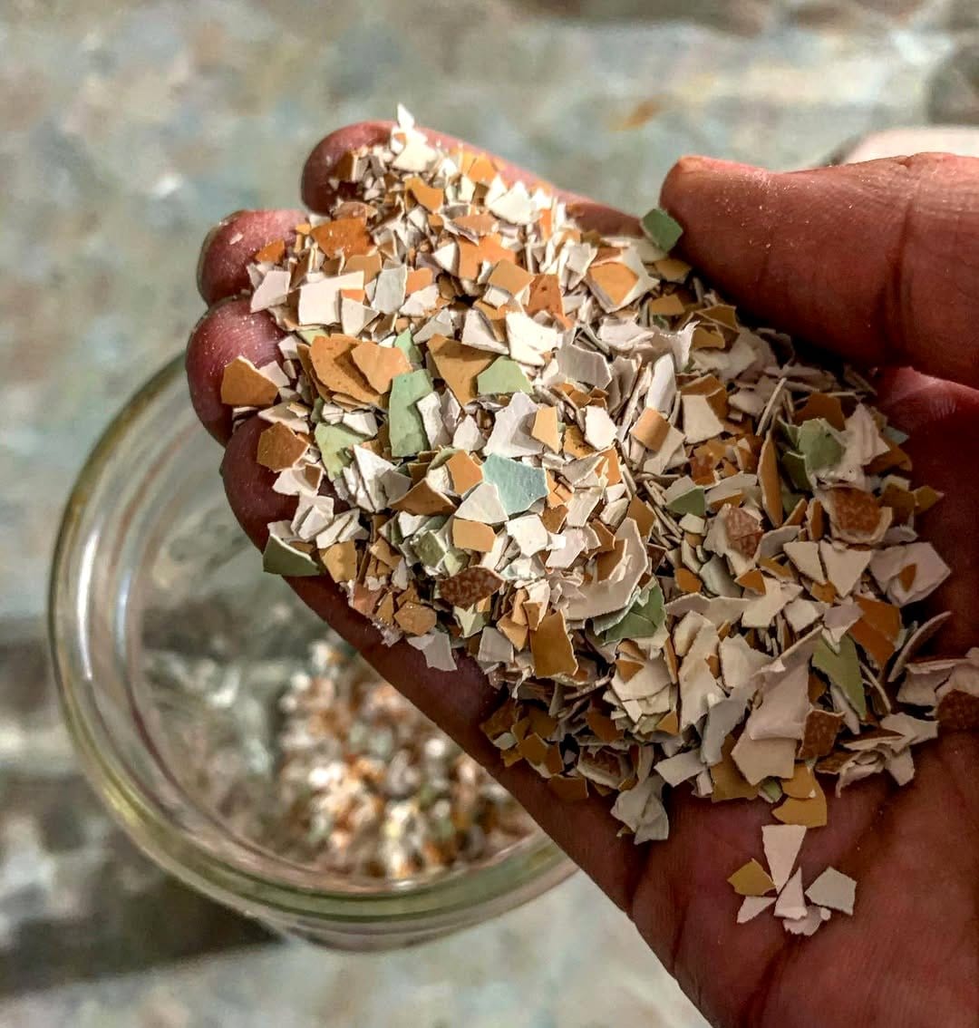 crushed eggshells in garden bed