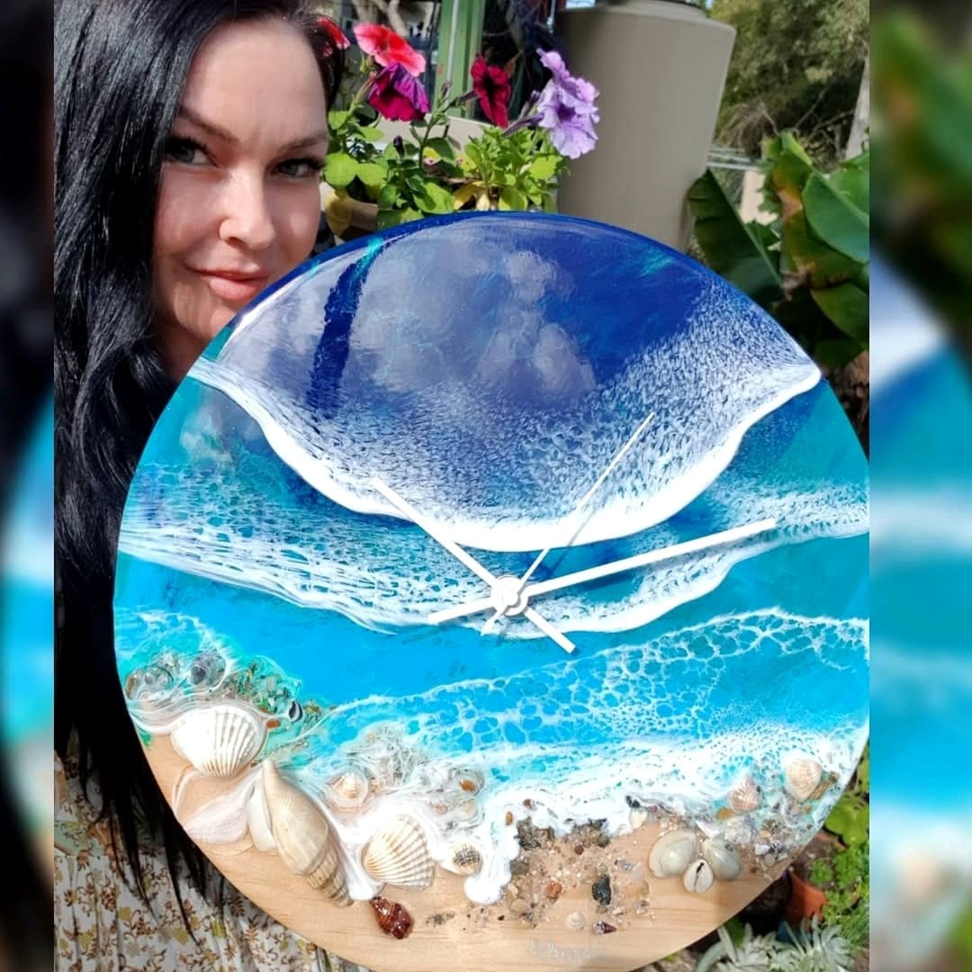 assorted seashells in resin