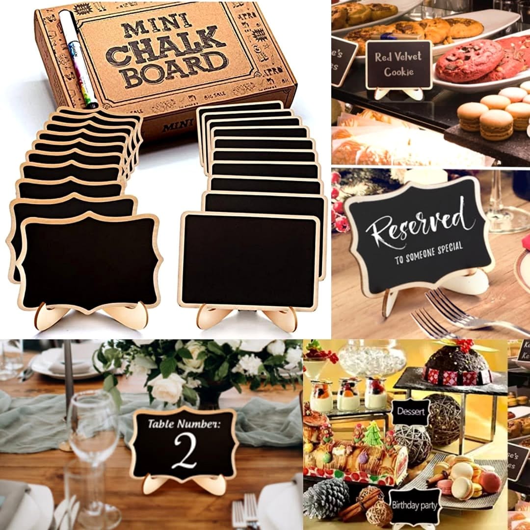 chalkboard plant tags in pots