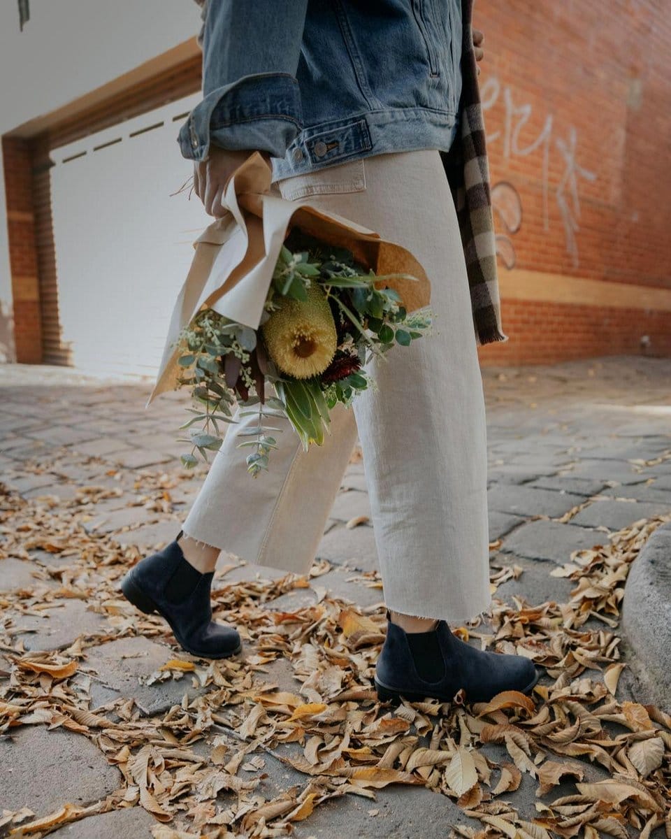 lace-up boots with fresh cut flowers