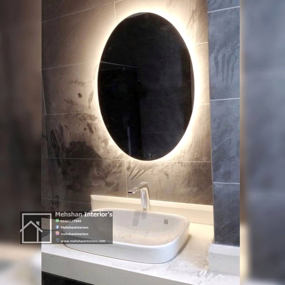 backlit bathroom mirror