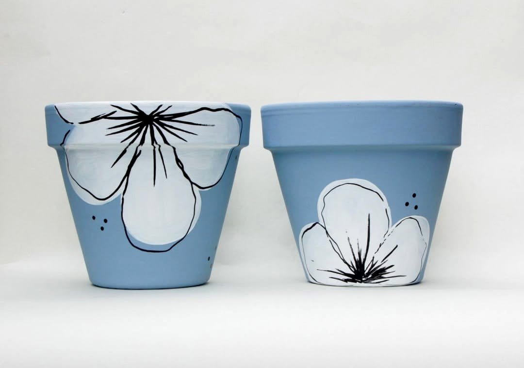 colorful hand-painted terracotta pot