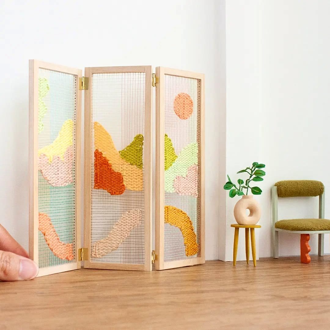 Geometric plant pot room divider