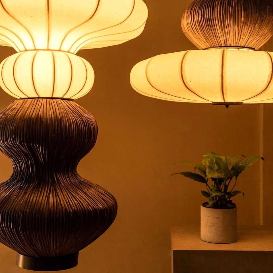 Artistic desert-themed pendant light