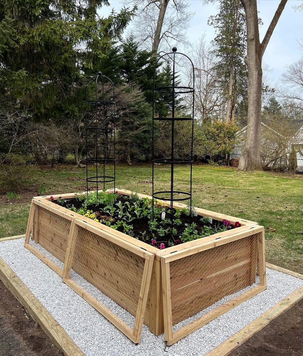 raised garden bed with cover