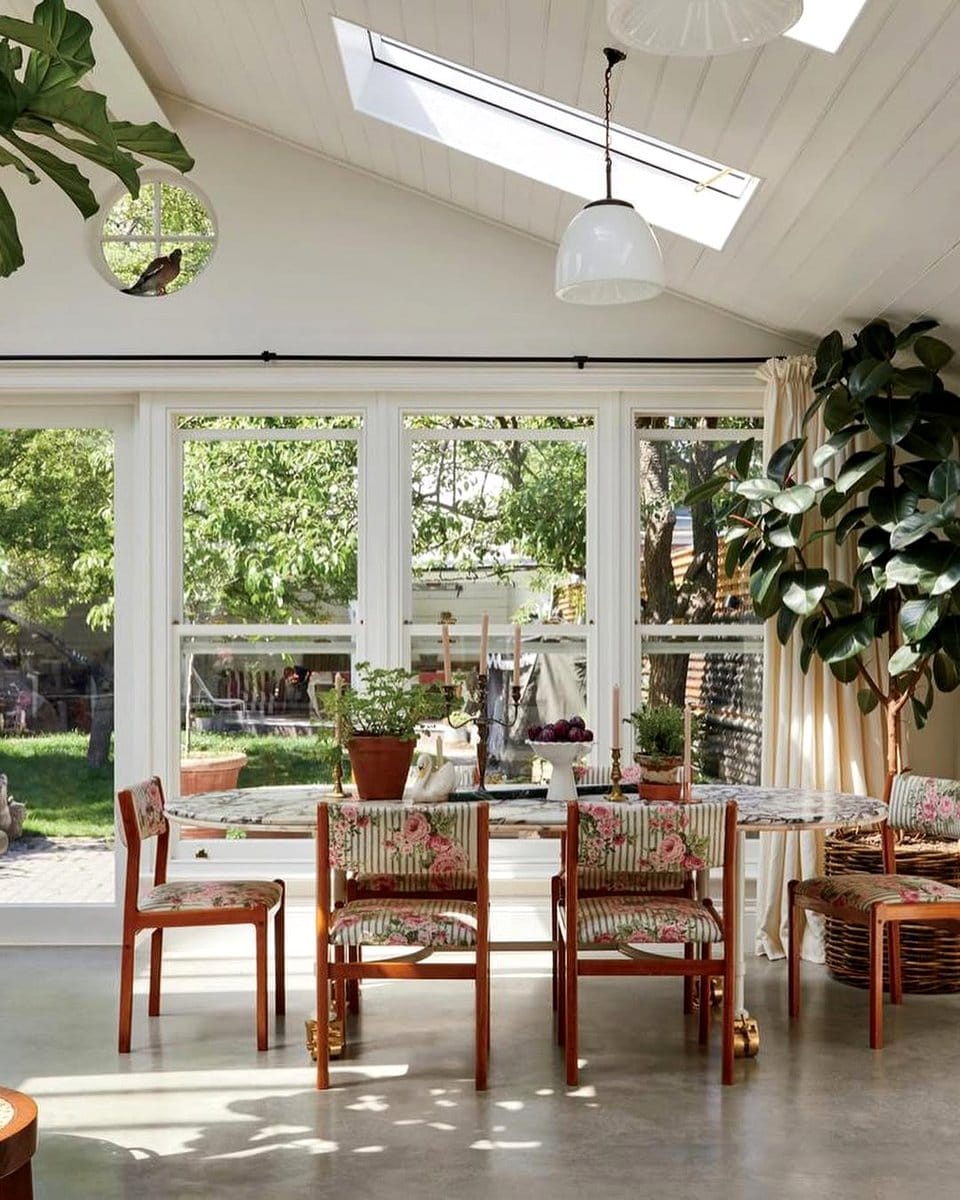 small greenhouse on dining table