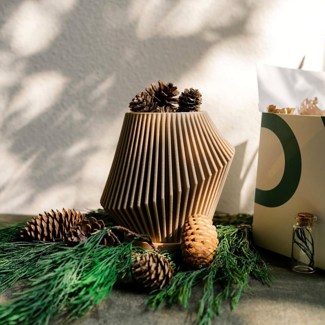 modern plant-infused pendant light