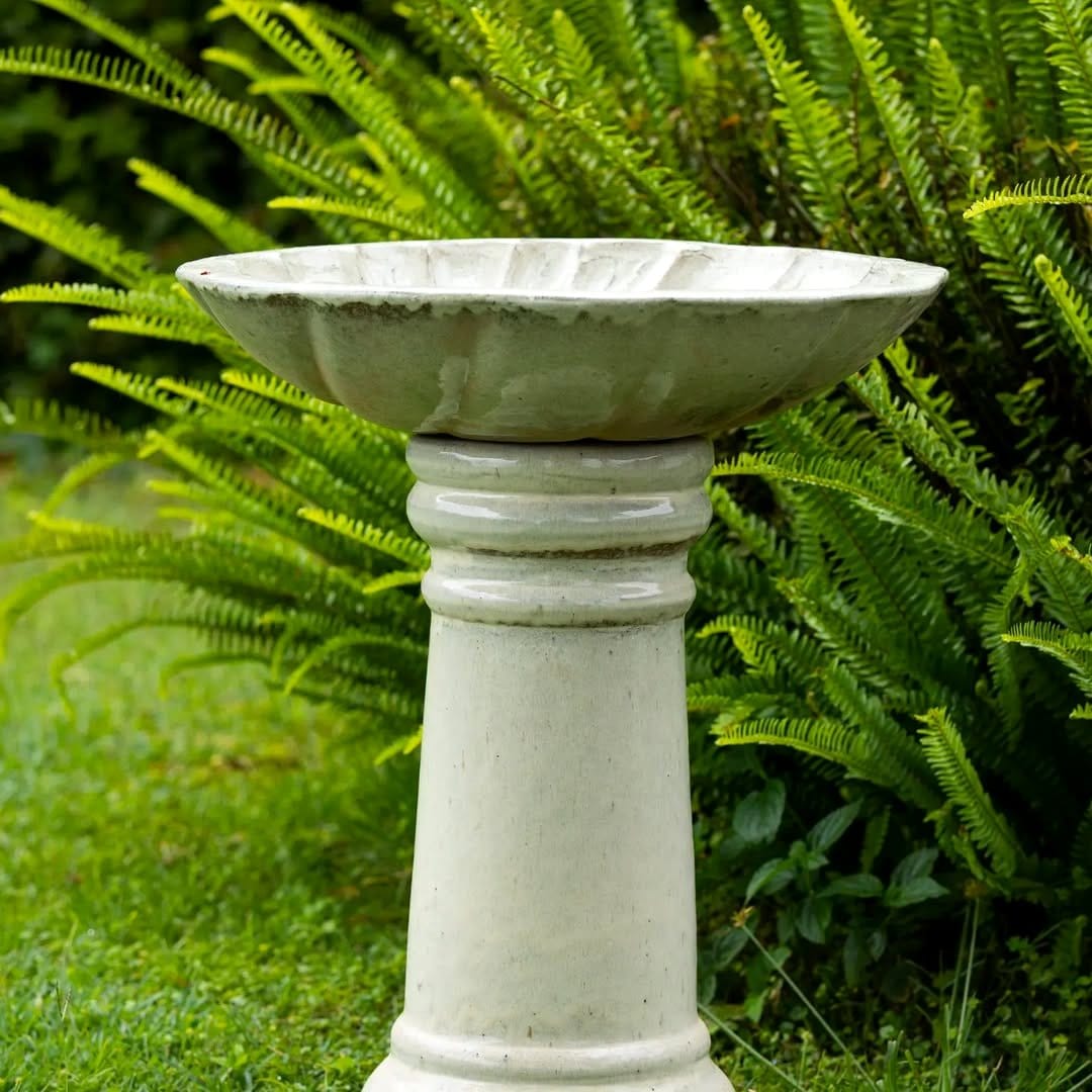 Celtic spiral stone bird bath