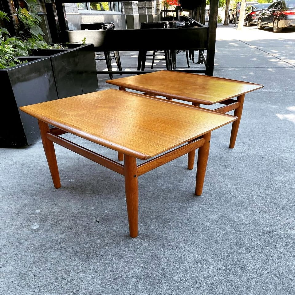 Modern teak wood plant side table