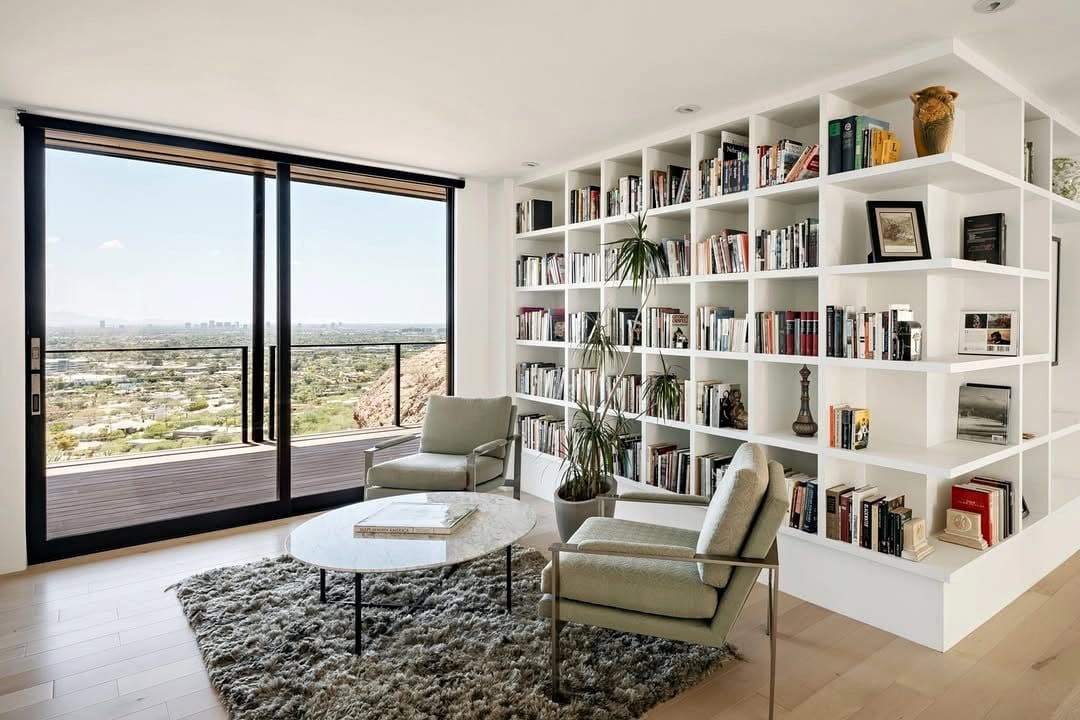 Modern sliding glass doors opening to a patio