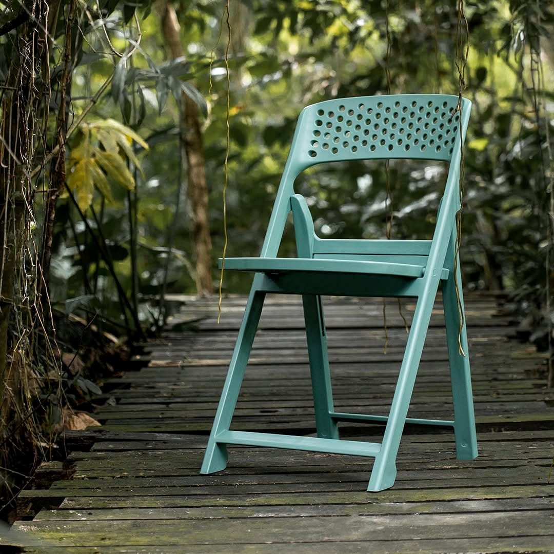 compact foldable chairs stored neatly