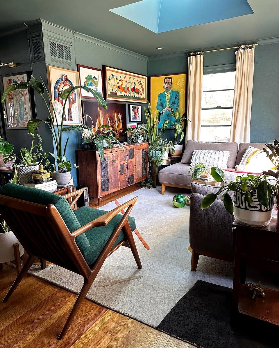 curated indoor plant gallery in home