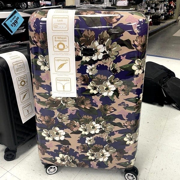 suitcase with seasonal flowers
