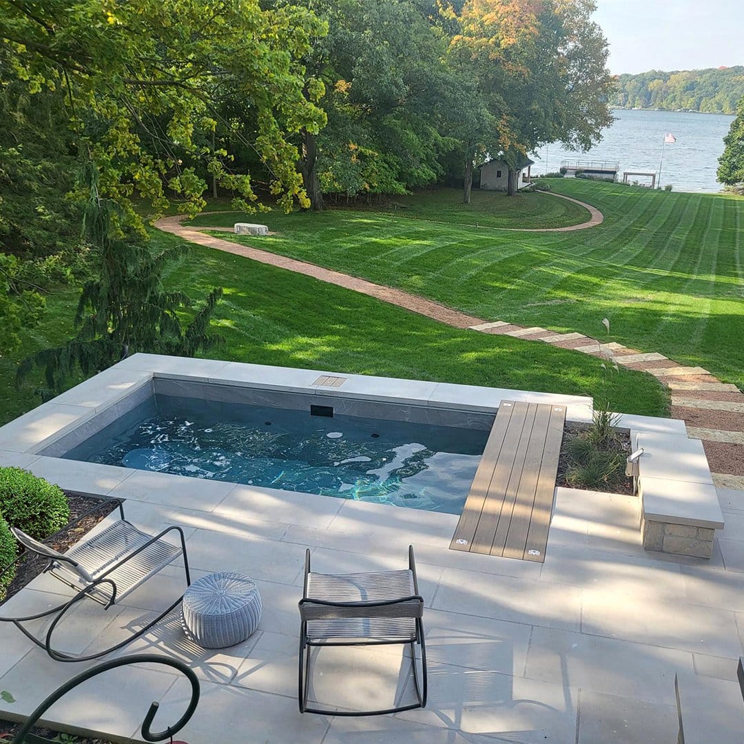 swimming pool with plant cover