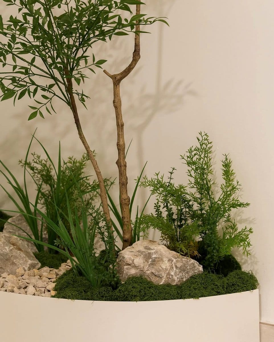 water garden with floating plants