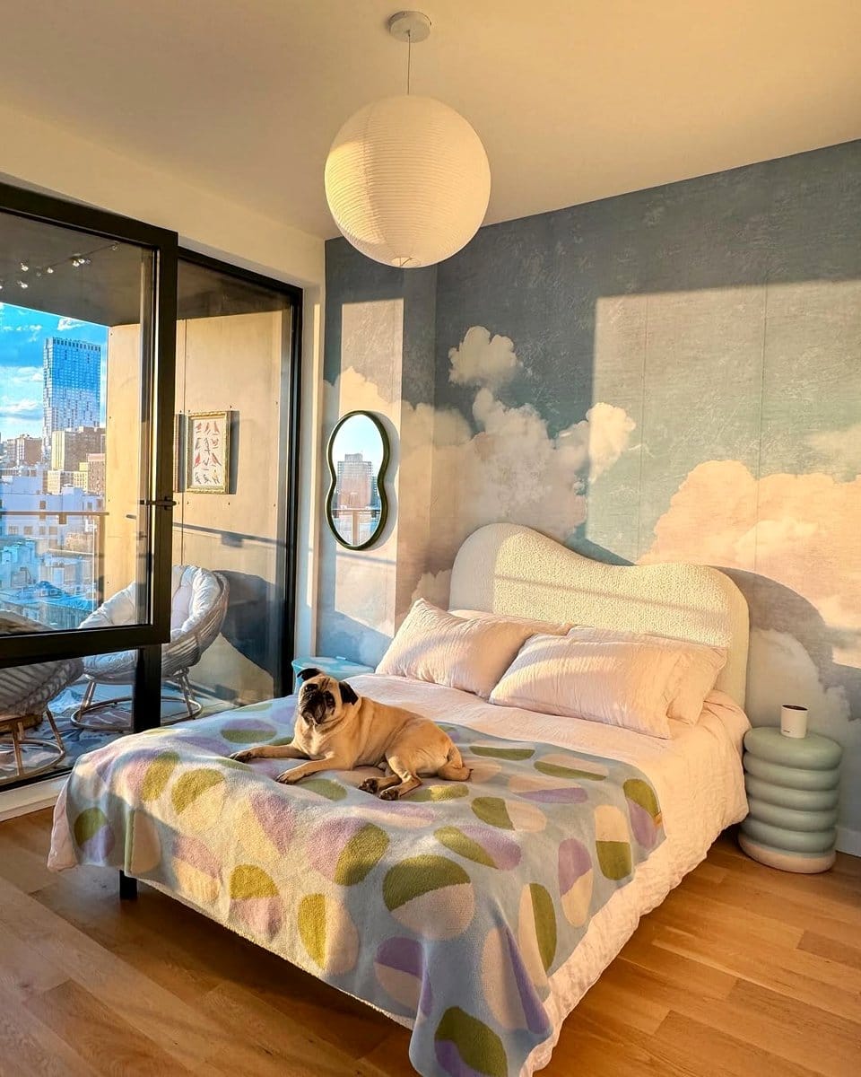 room painted with sunset colors