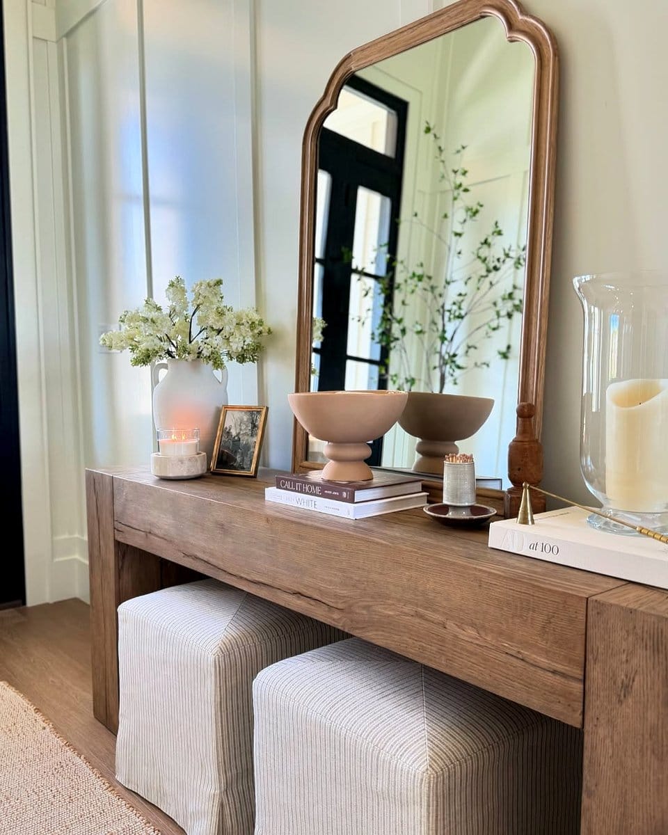Calathea by an entryway console