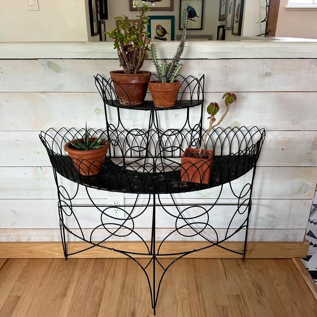 Intricate Victorian-style metal plant hanger