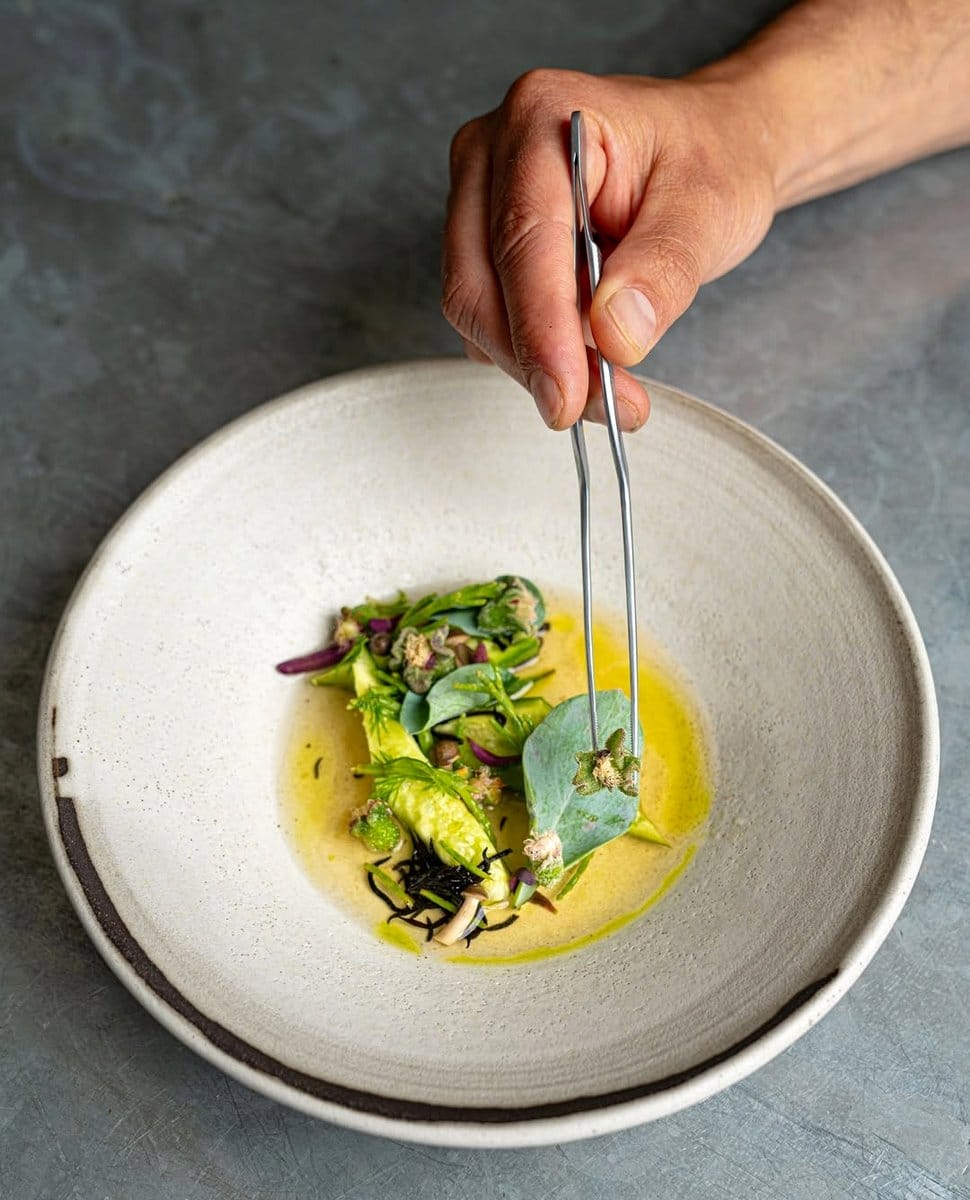 chia microgreens on a decorative plate