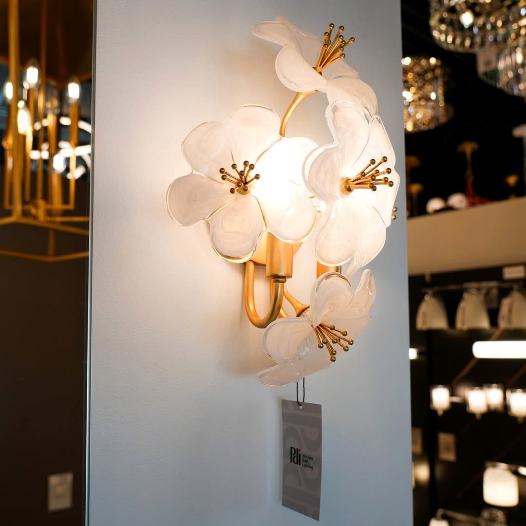 wall sconce lighting on orchid