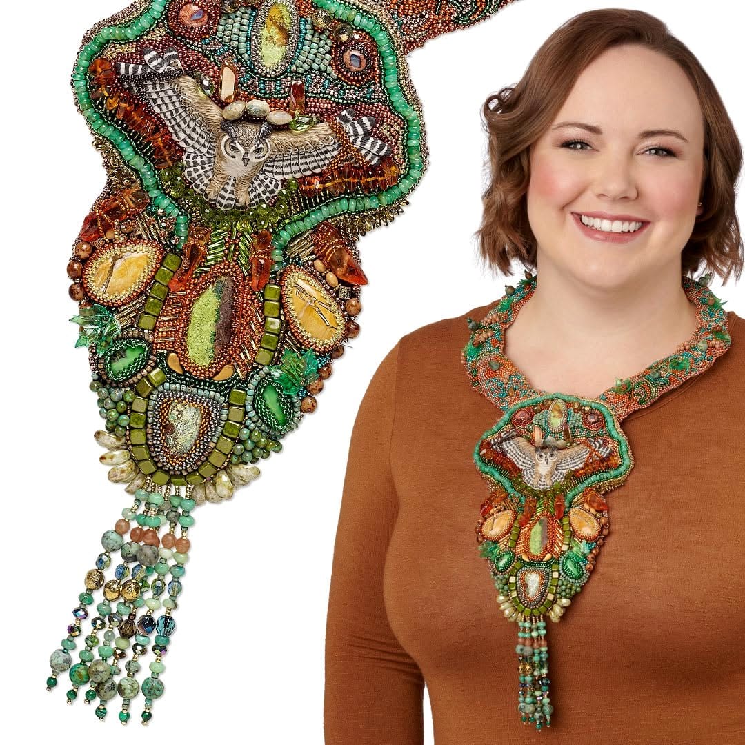seed bead necklace close-up