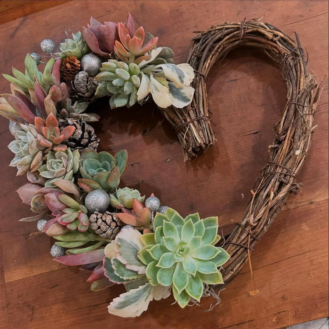 Seashell and succulent wreath