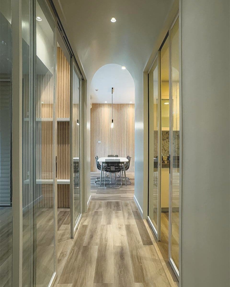 conference room with bamboo flooring