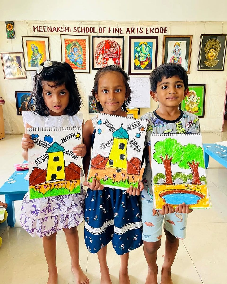 group of children crafting
