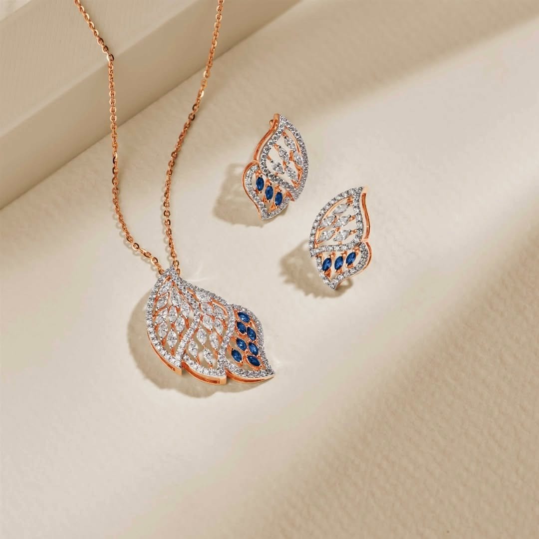 leafy pendant on necklace
