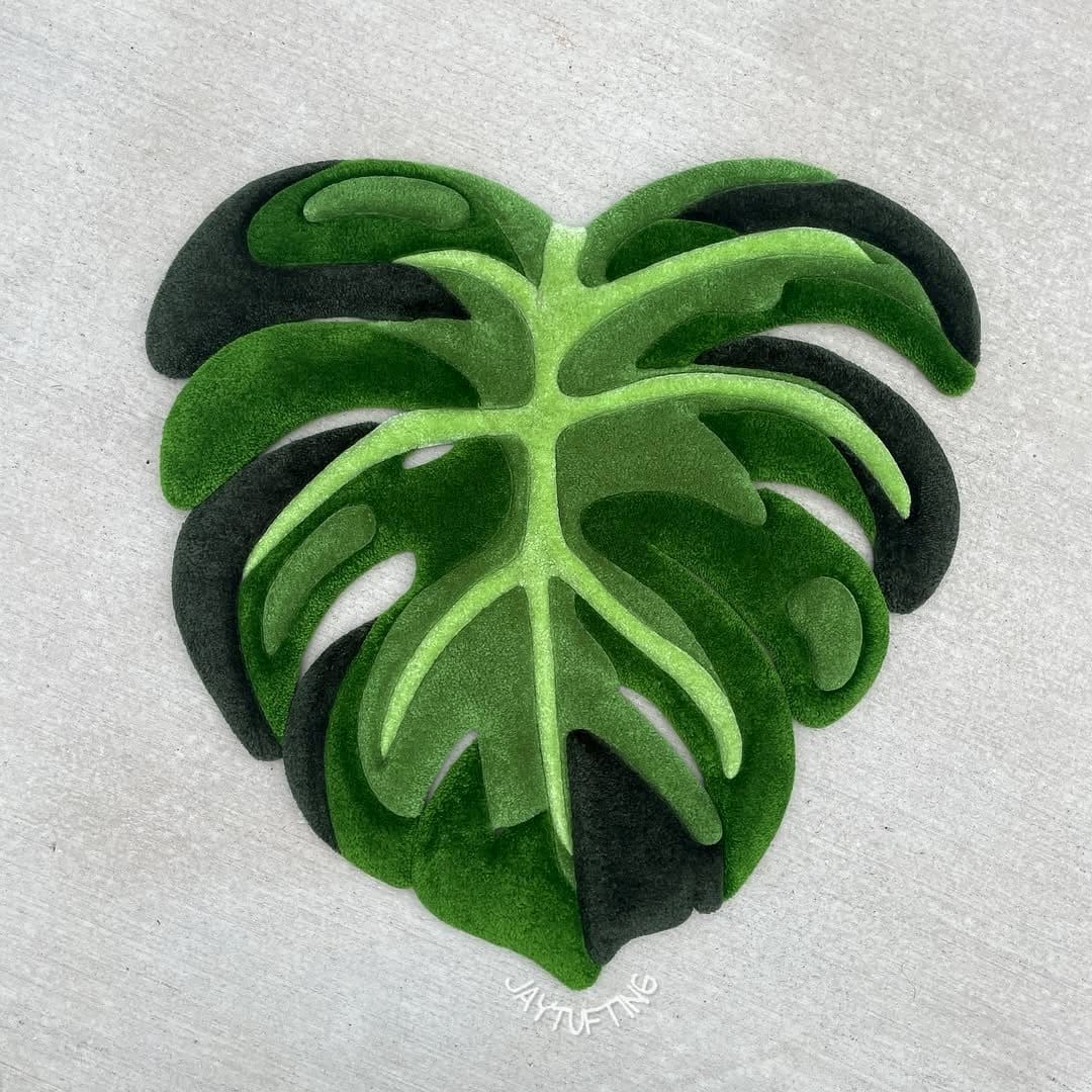 leaf motif area rug