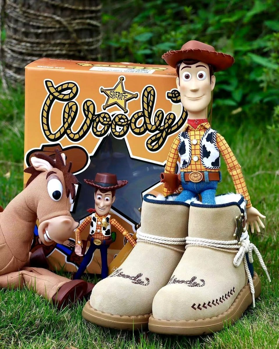 cartoon character boots with plants