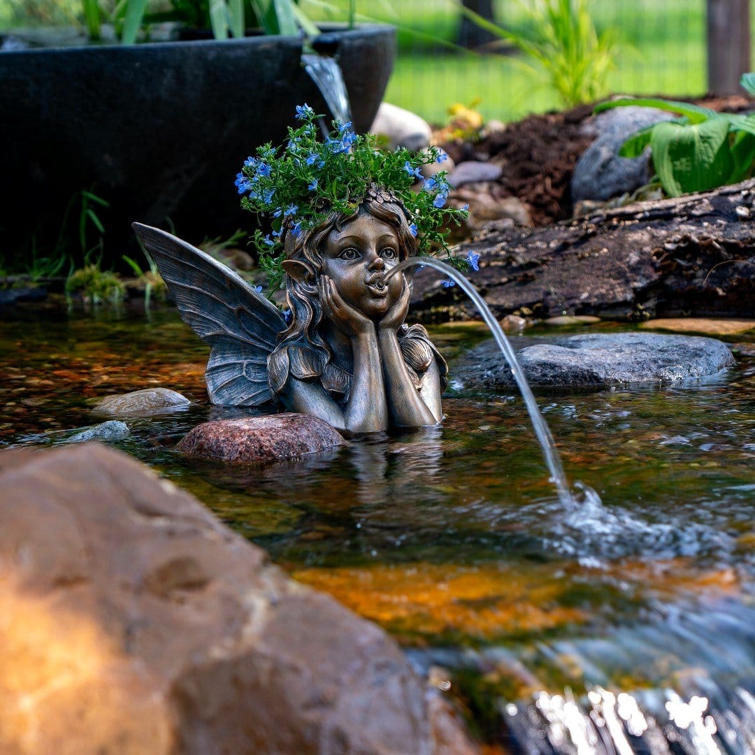 fairy garden planter water feature