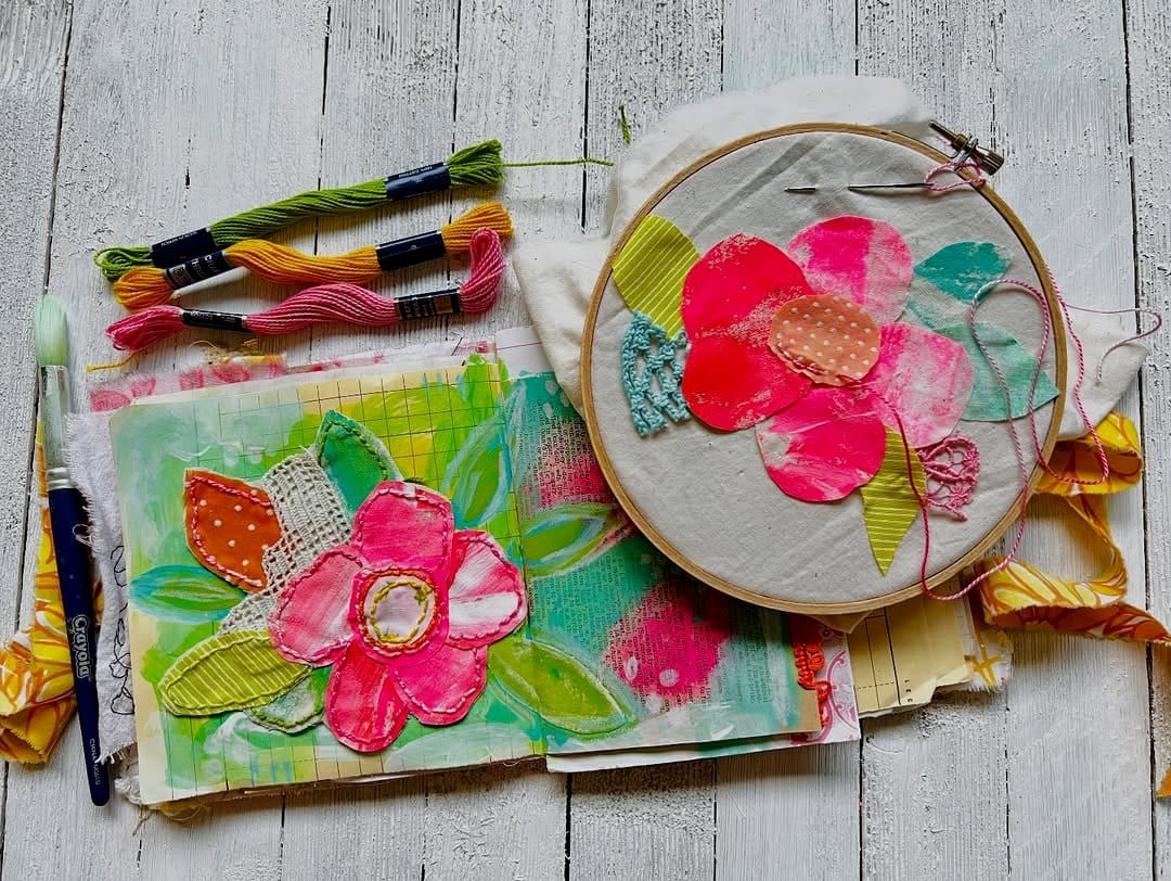 Craft journal with Shibori samples