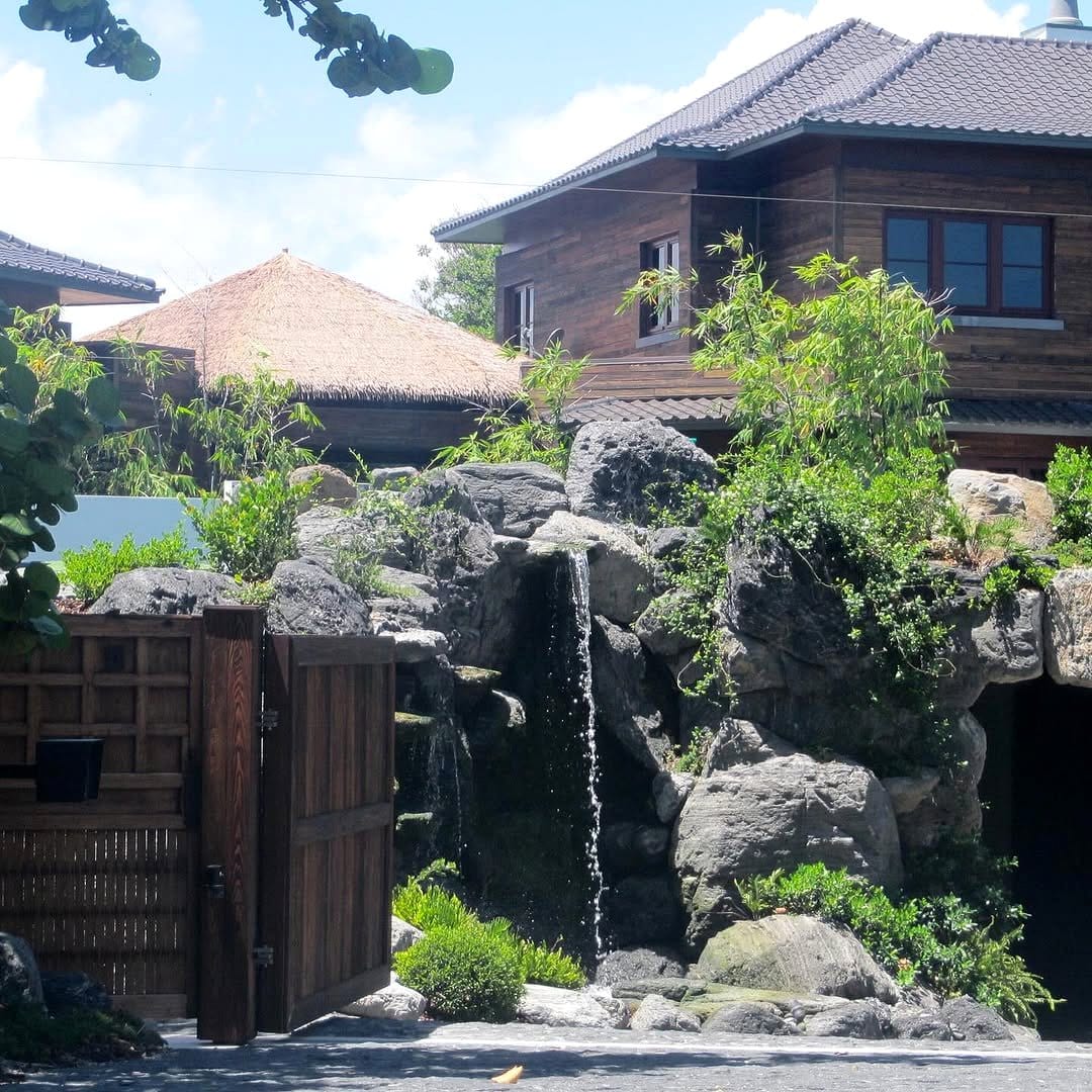 outdoor volcanic rock garden