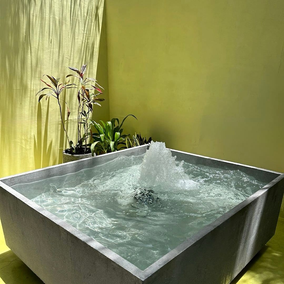 tranquil bathtub water feature