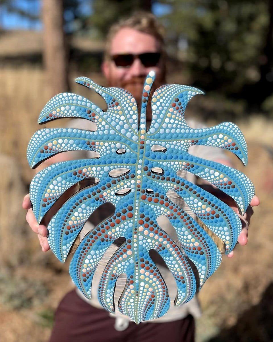 large Monstera leaf wall art
