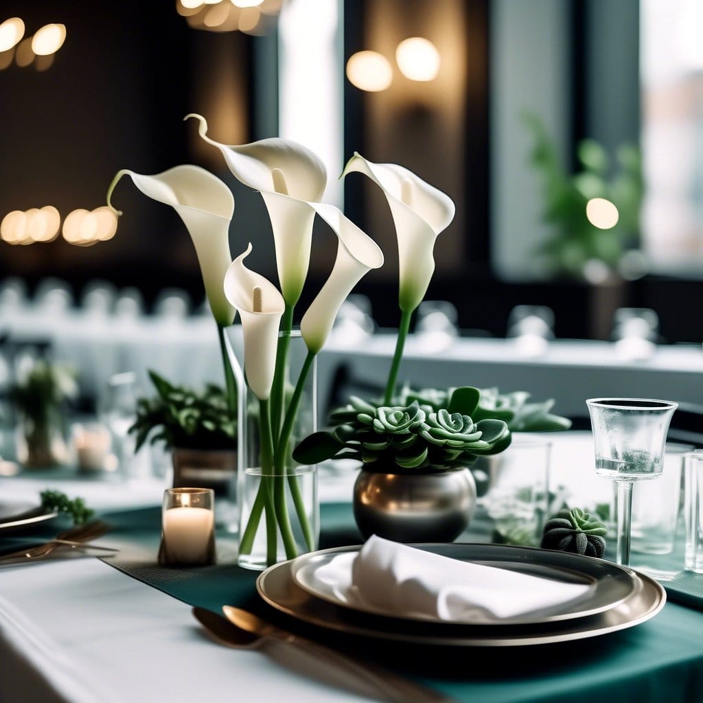 Stylish dining set with water lily motifs