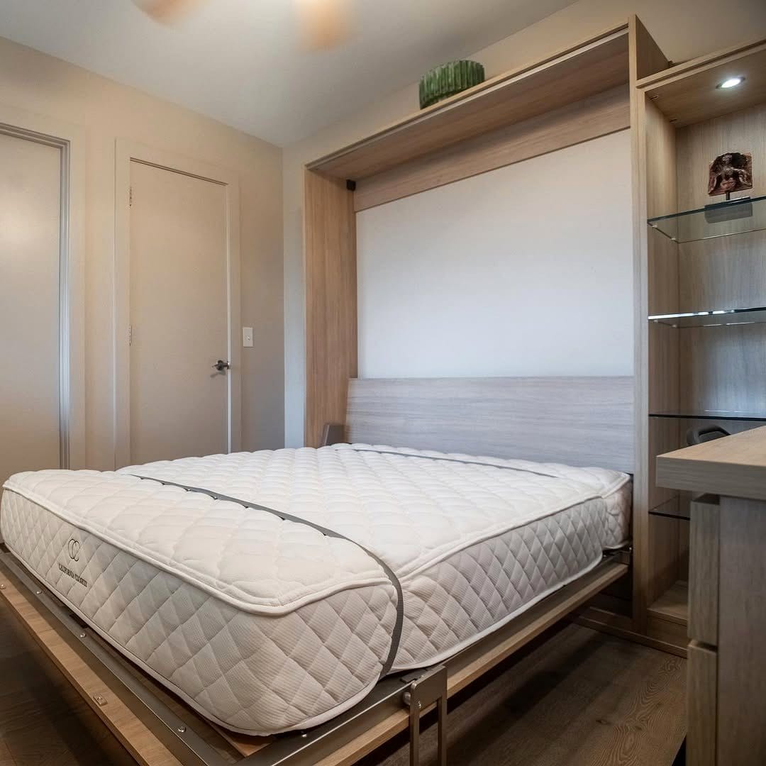 Murphy bed seamlessly integrated into wall