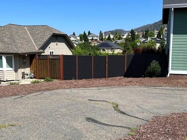 corrugated metal privacy fence