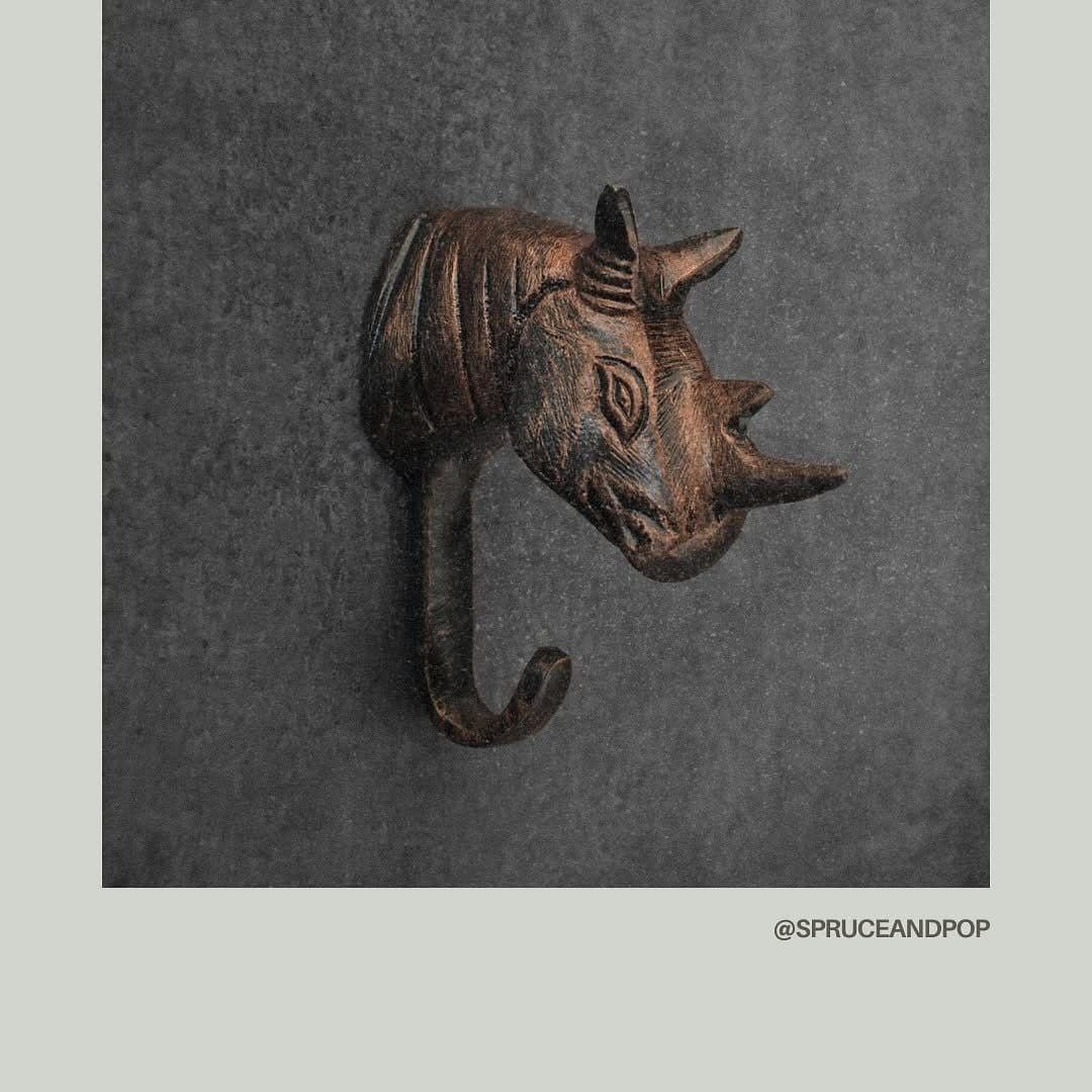 Wall hooks with leather and studs for hanging plants