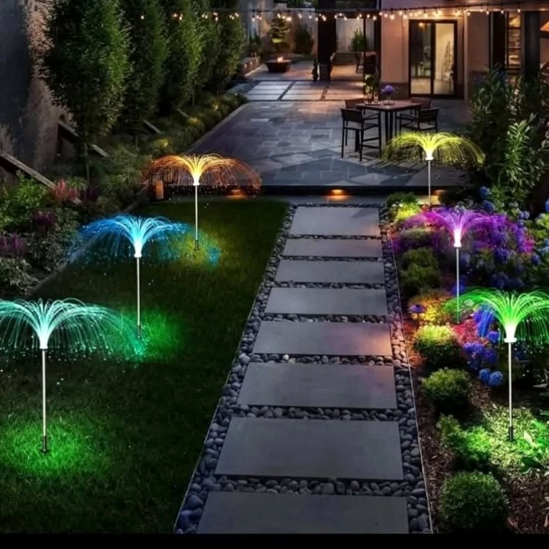 fiber optic lights in garden ground