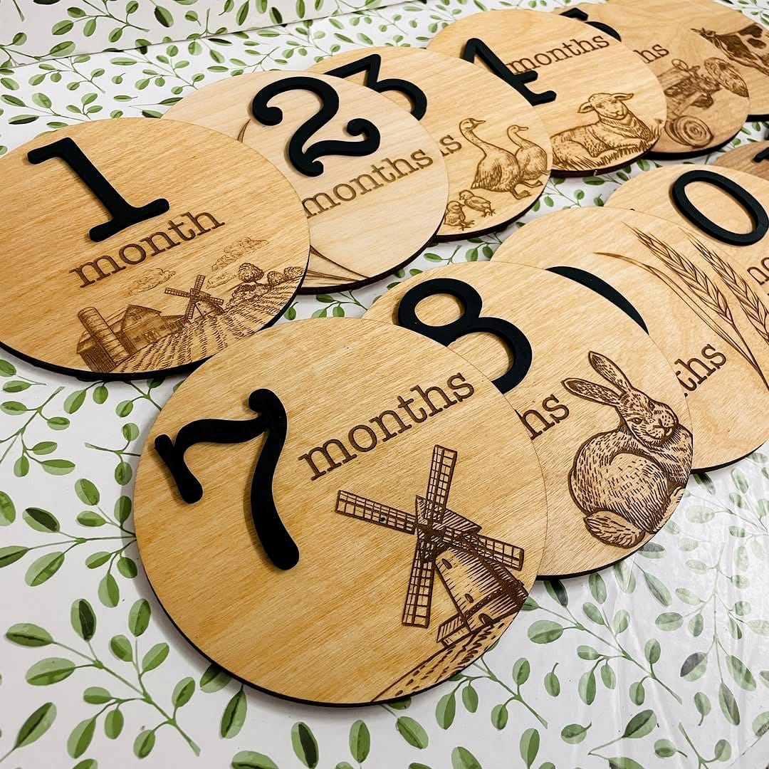 wooden disc plant tags