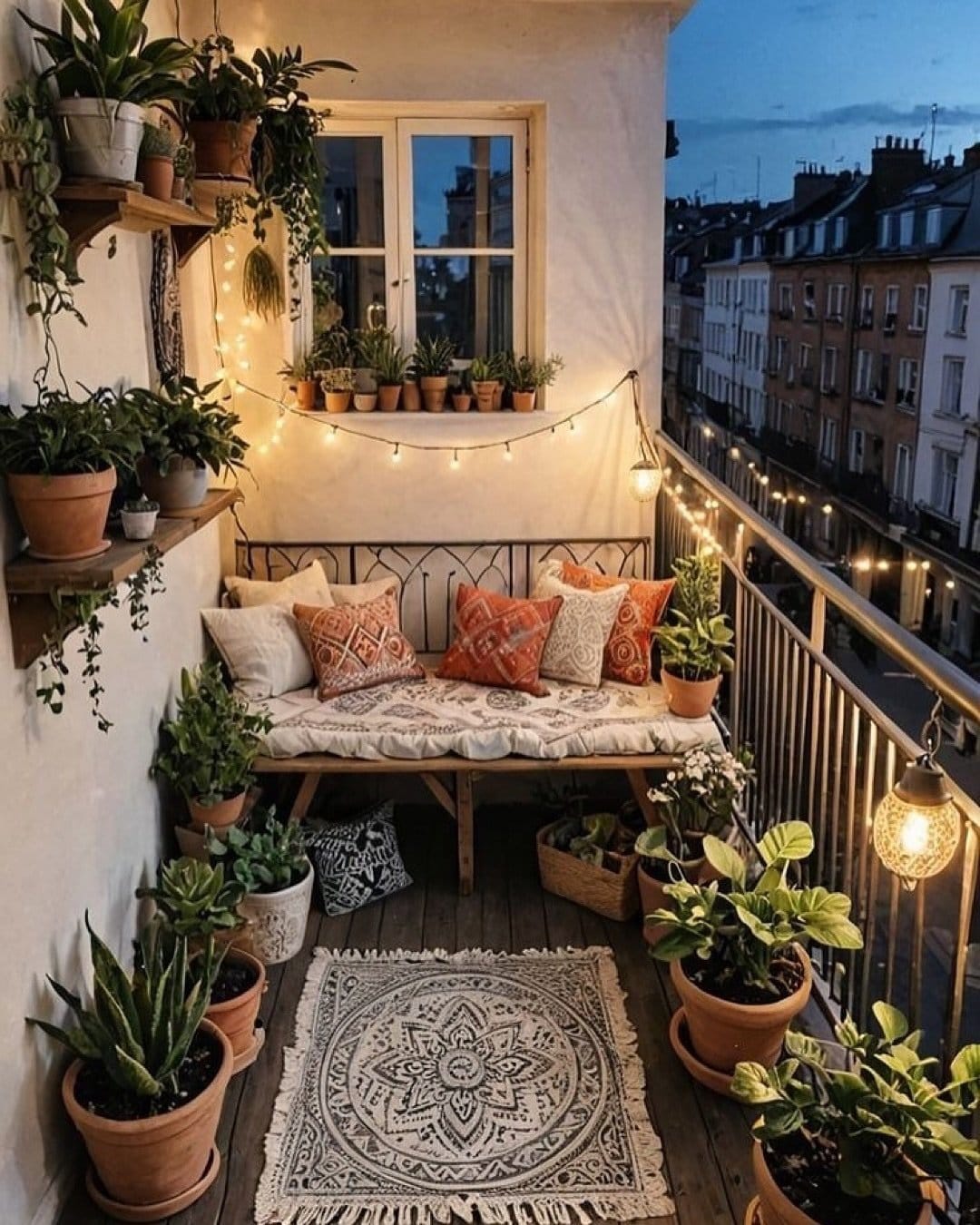 Lush greenery on wooden pallet