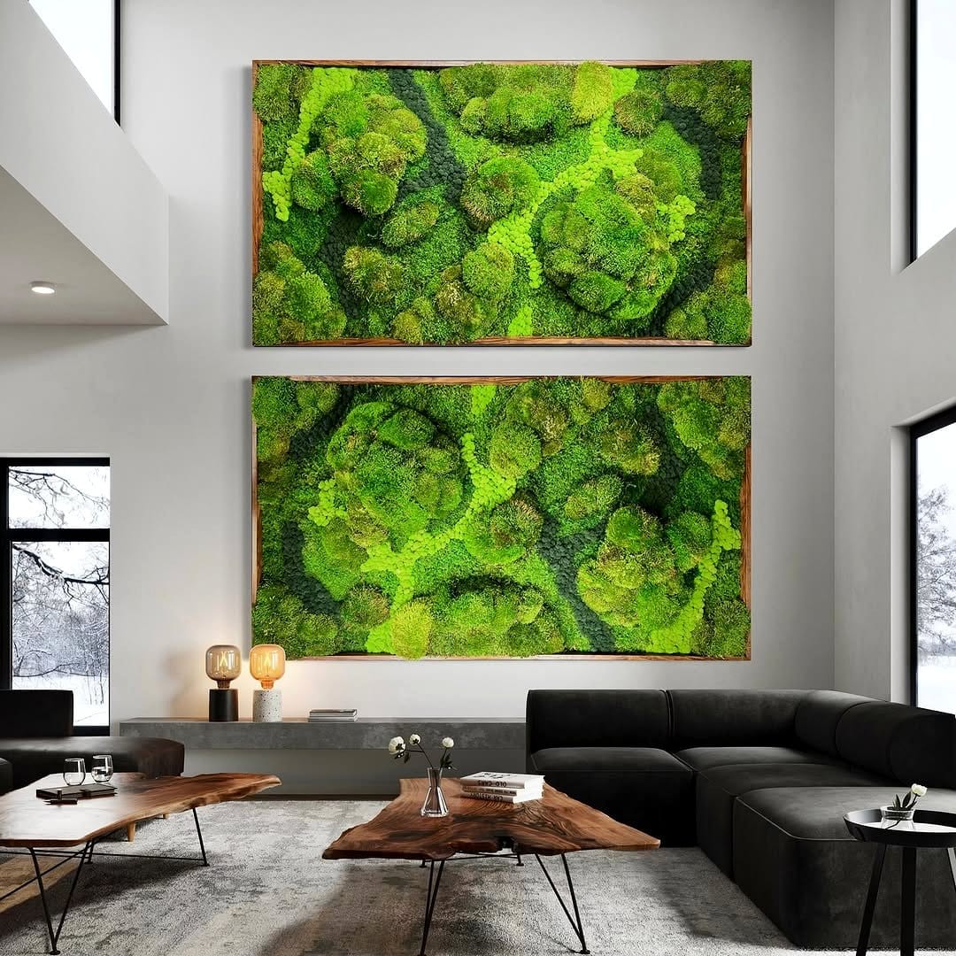 framed moss wall art piece