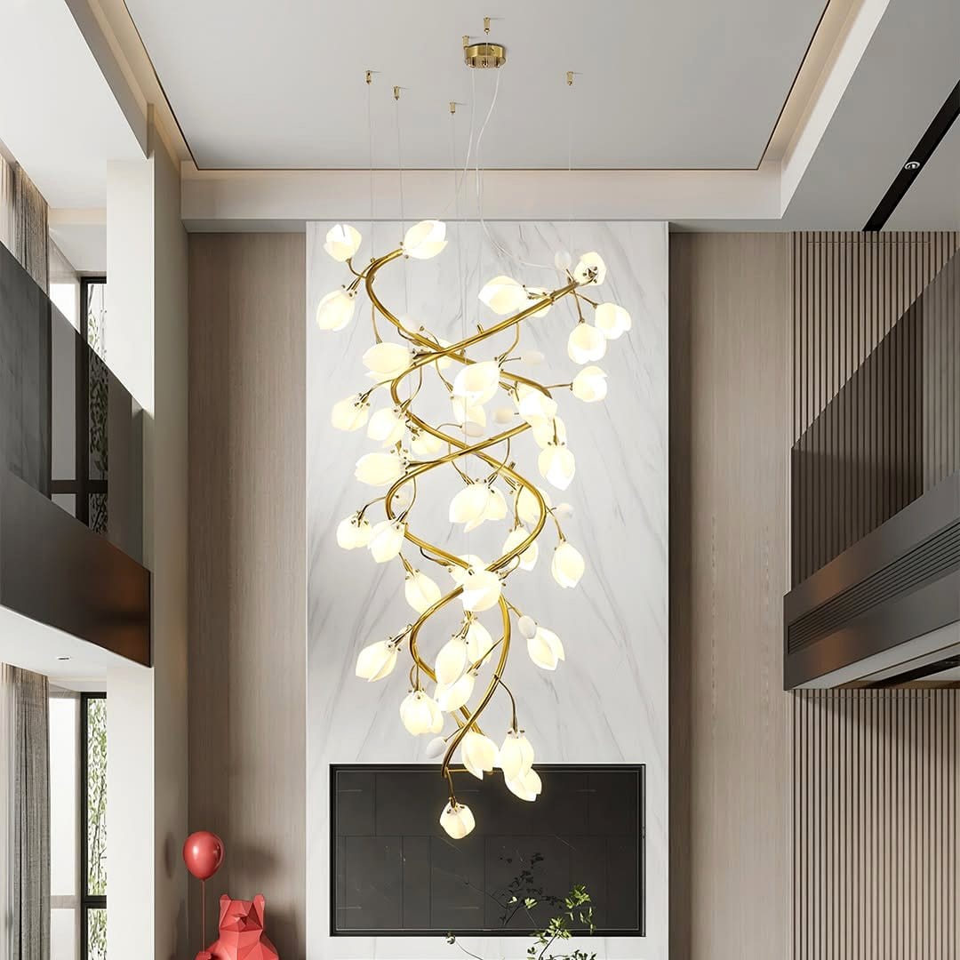 cascading leaf chandelier