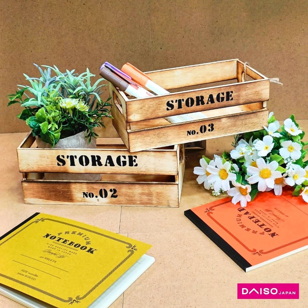 rustic wooden storage box