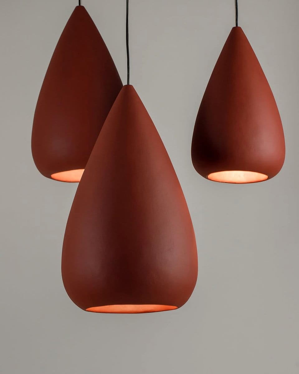modern terra cotta pendant light