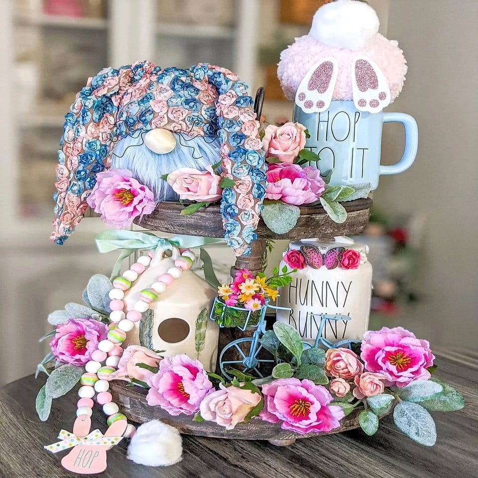 Charming tiered succulent wooden crate display