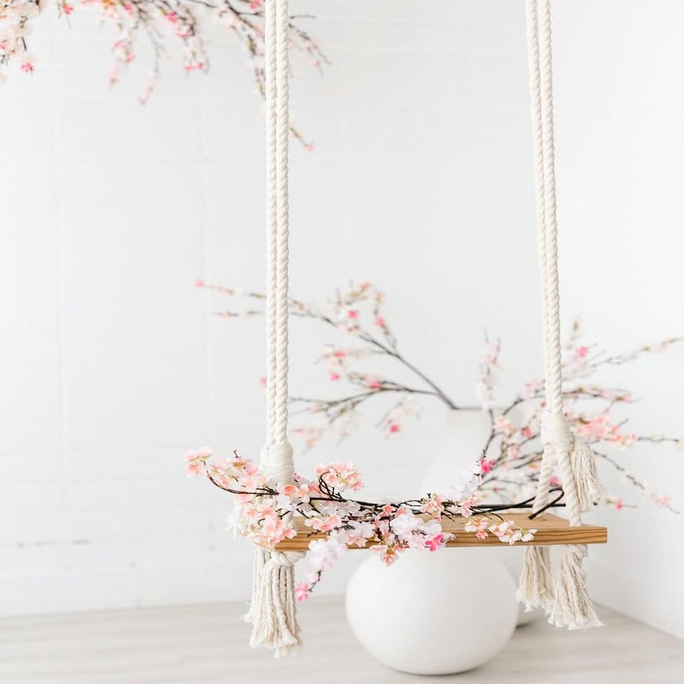 Artistic cherry blossom petal wall hanging