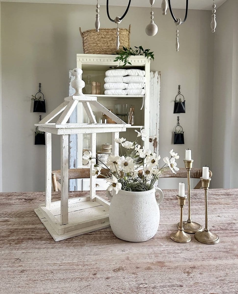 rustic window frame with plants